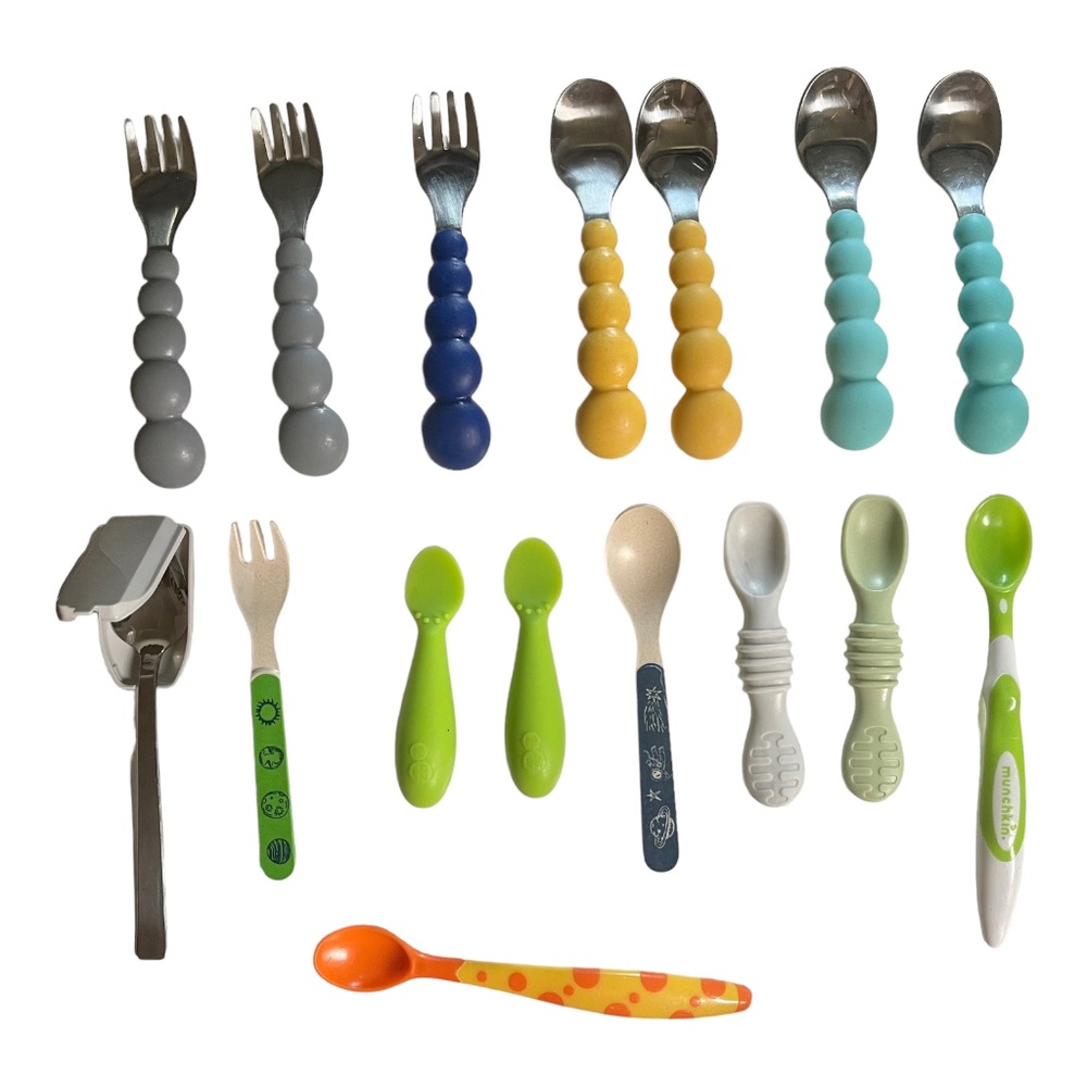 16 pcs Child and Baby Feeding Spoon and Fork Assortment